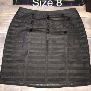Black Skirt Mini Size 8 checkered sheer over black